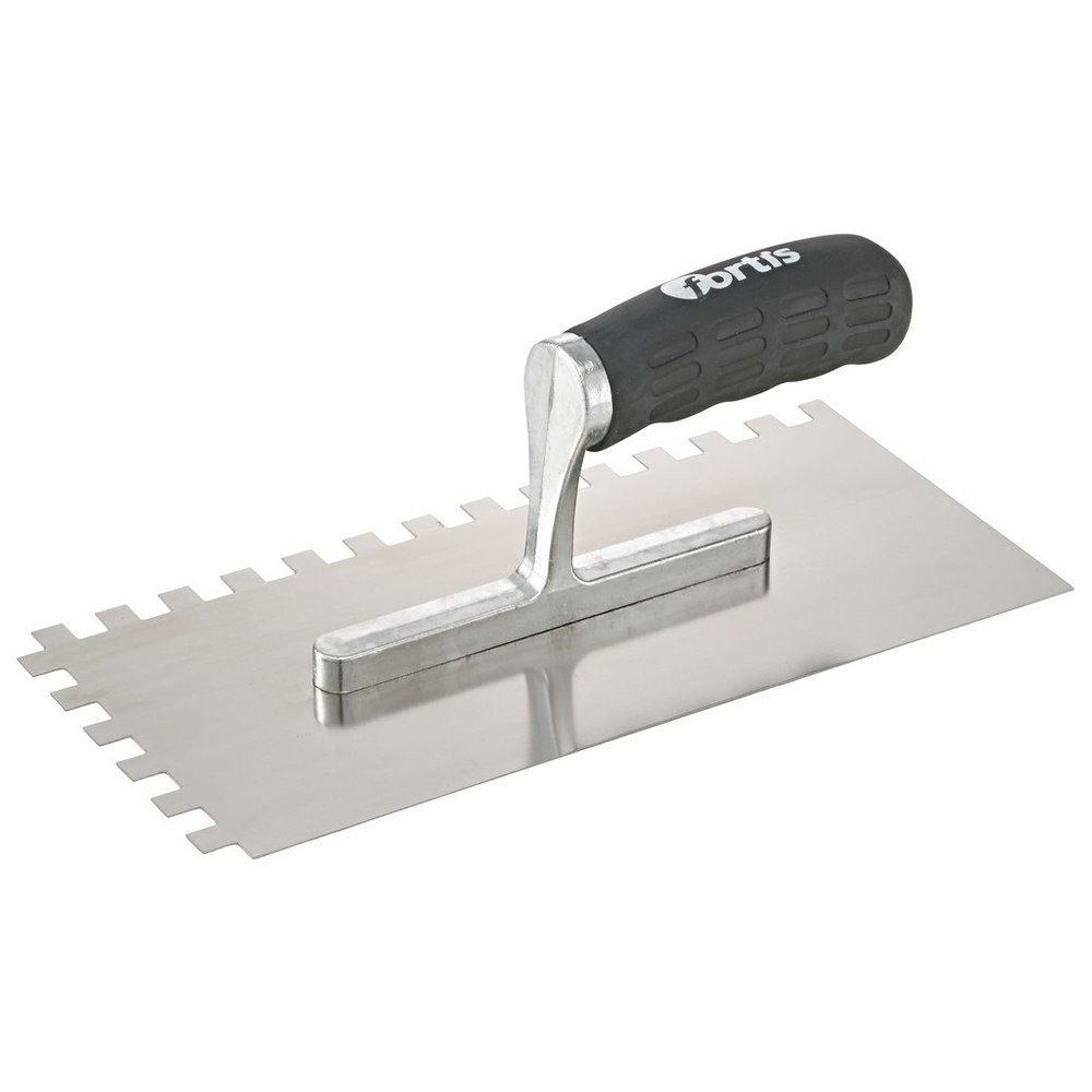Glättekelle gezahnt rostfrei 10x10mm Softgriff FORTIS