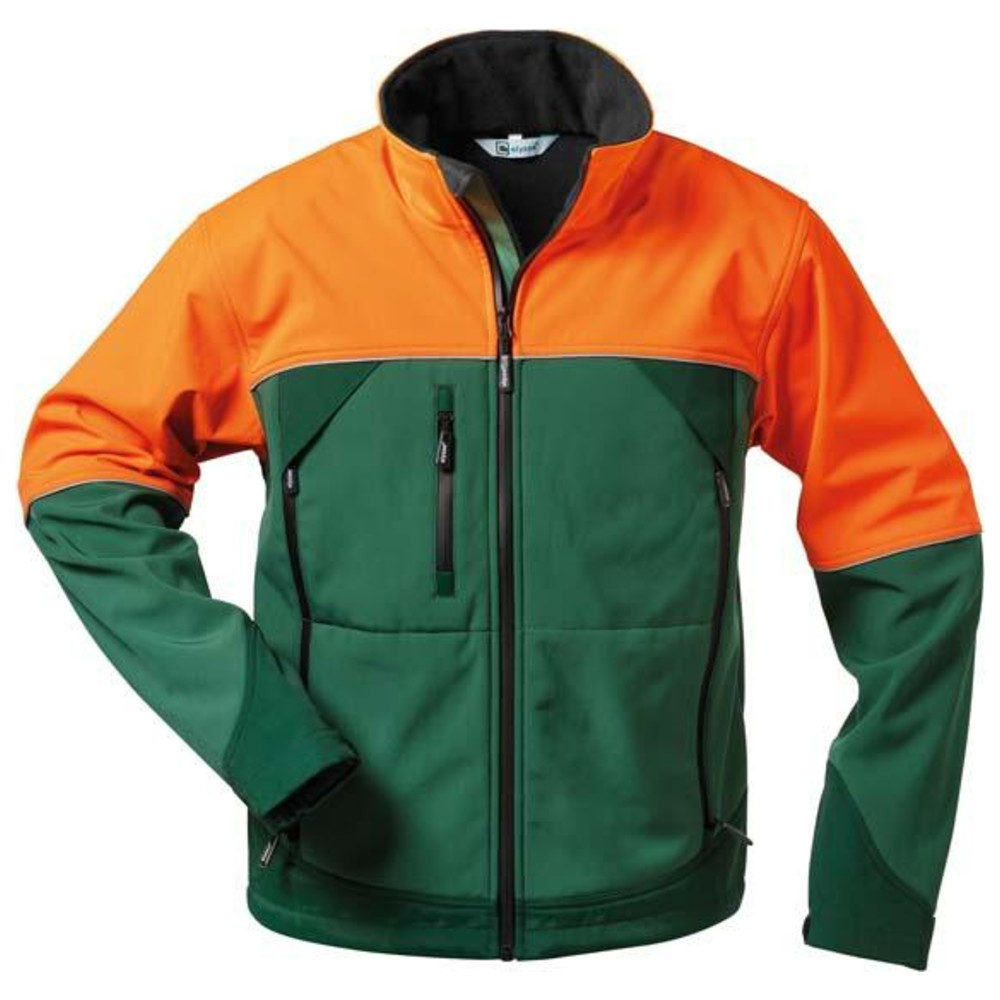 Forstjacke Sanddorn, Softshell, Gr. 2XL, grün/orange