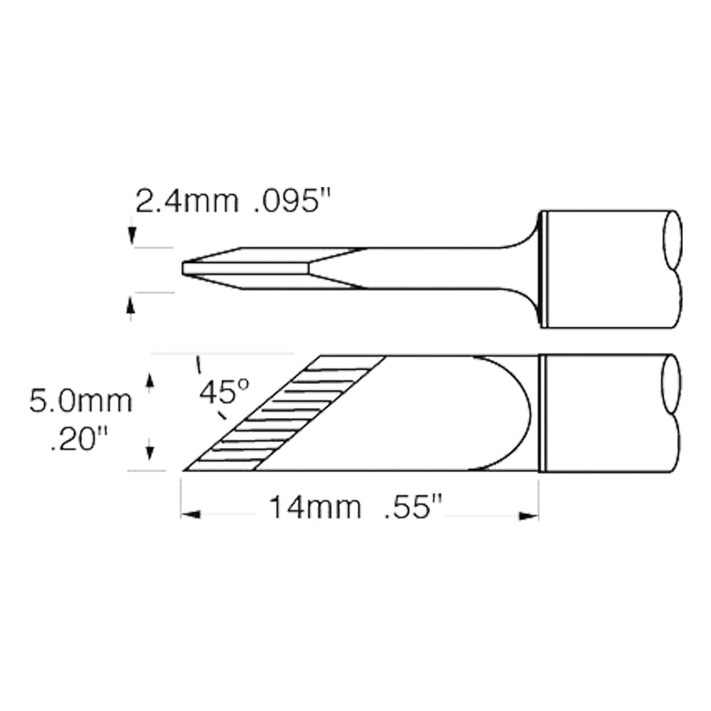 Metcal Lötpatrone für MFR-H1-SC, 5,0 x 14,0 mm, Klinge, 460 °C