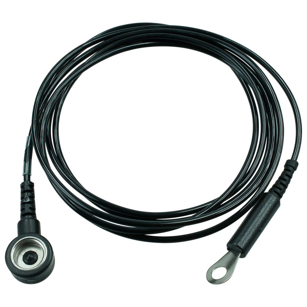 Erdungsleitung, ESD, 10 mm DK/Öse 4 mm, 1,5 m, 1 MOhm