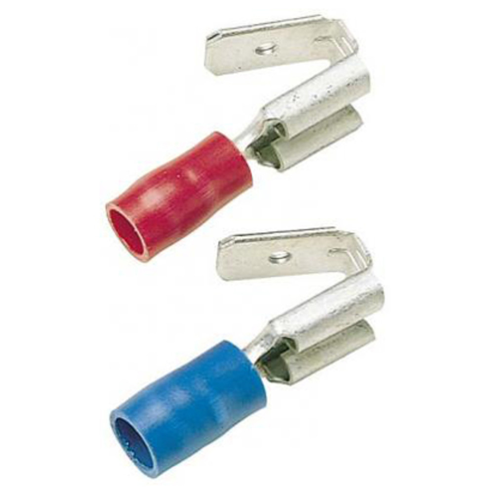 Flachsteckhülse DIN 46245, isoliert, mit Abzweig, 6,3 x 0,8 mm, rot