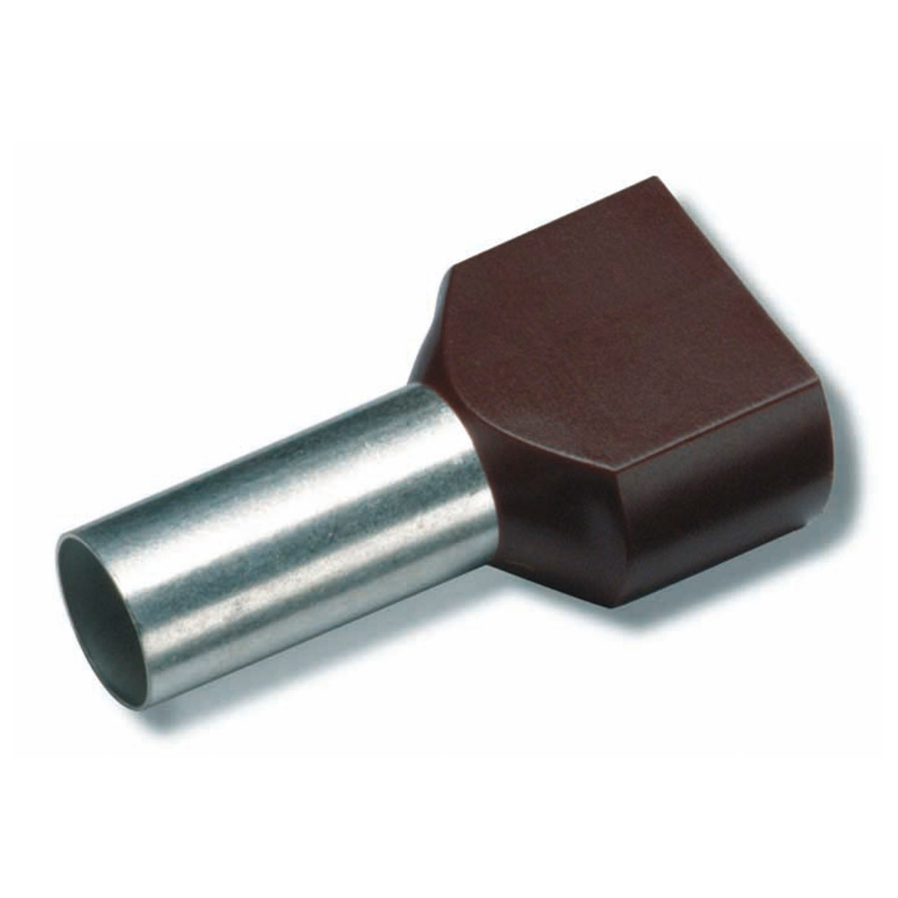 Isolierte Zwillings-Aderendhülse 2 x 1,0qmm/8 mm rot