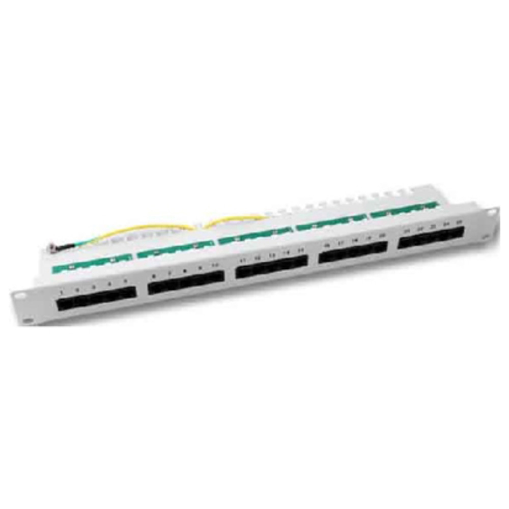 Patchpanel, 19", 1HE, Cat-3, Anzahl Ports 50, lichtgrau