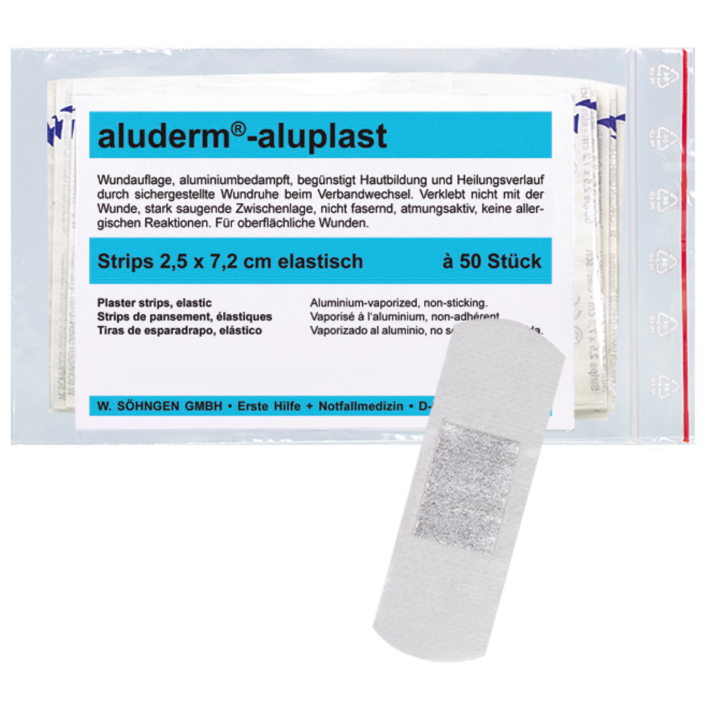aluderm-aluplast Pflasterstrips, 2,5 x 7,2 cm