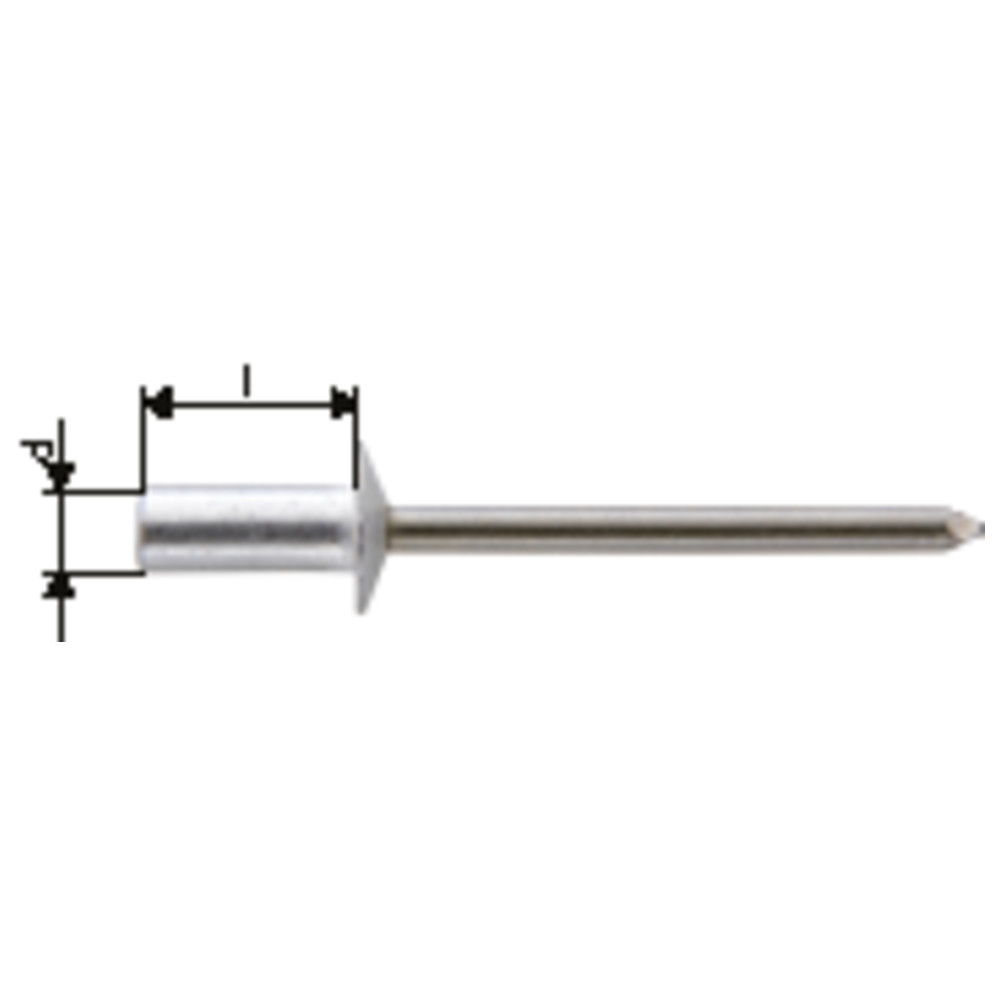 Blindniet CAP Al/VA Standard, Flachrundkopf 3,2 x 6,5