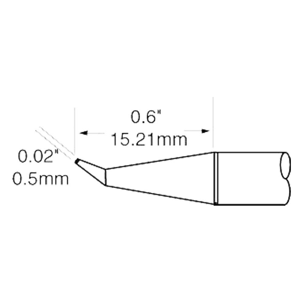 Lötpatrone für MFR-HSR, 1,5 x 16,5 mm, huf-förmig, abgeschrägt