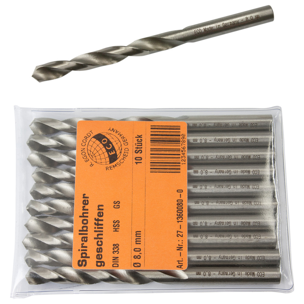 HSS-Spiralbohrer, Ø 1,0 mm
