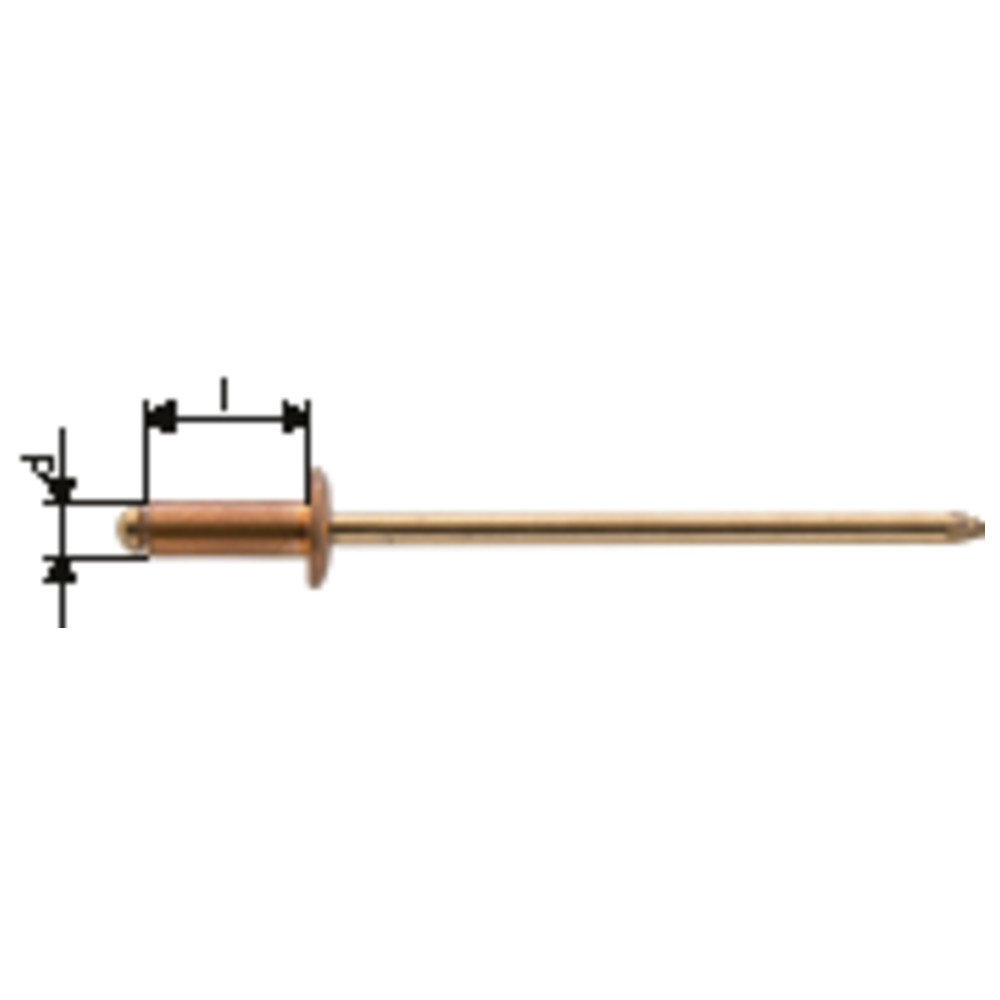Blindniet Kupfer/Bronze Flachrundkopf 3 x 8 mm