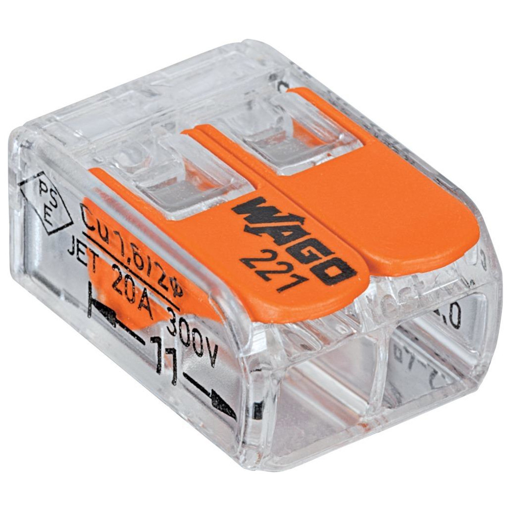 Wago-COMPACT-Klemme 2 x 0,2-4qmm transparent