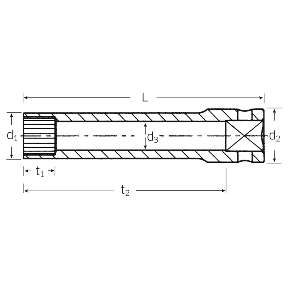 40aLSP Spline-Drive-Steckschlüsseleinsätze 1/4 10