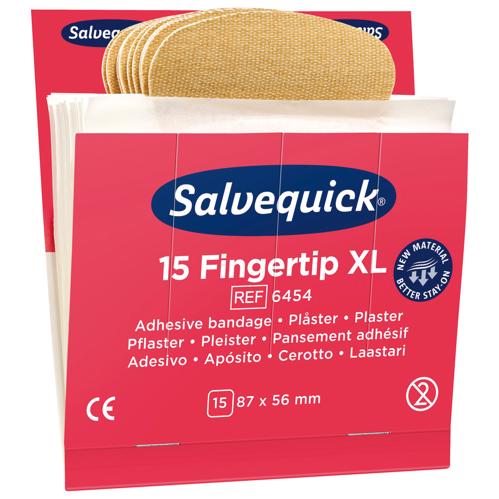 Salvequick Nachfüllsortiment 6 x 15Pfl.Fingerspitzen extra groß