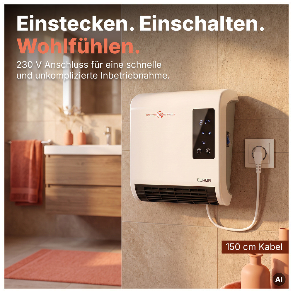 Eurom Badezimmerheizung Sani Fanheat 2000R , Weiß, Bild 7