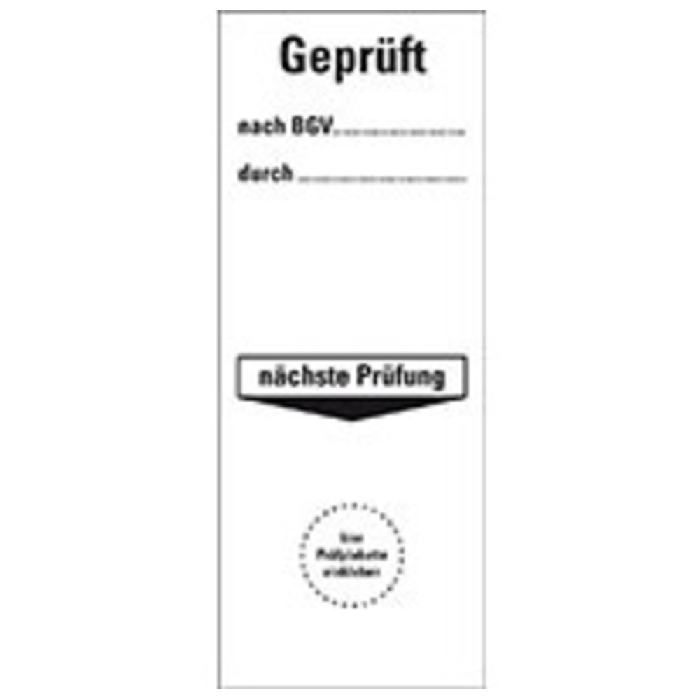 Grundetikett "Geprüft nach DGUV", Folie, 40 x 100 mm