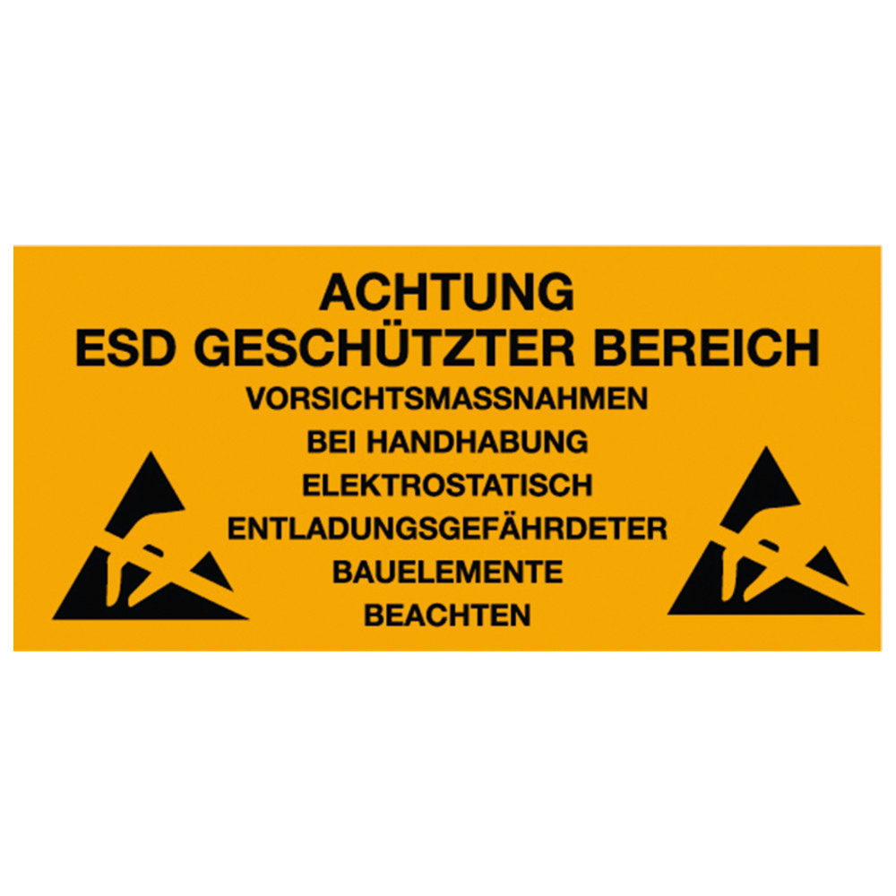 Kunststoffschild zum Aufhängen, ESD, deutsch