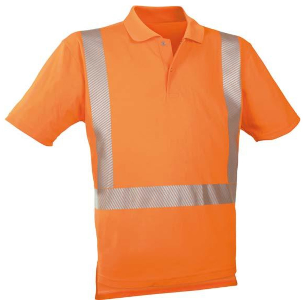 Warn-Polo-Shirt leuchtorange, Gr. 2XL