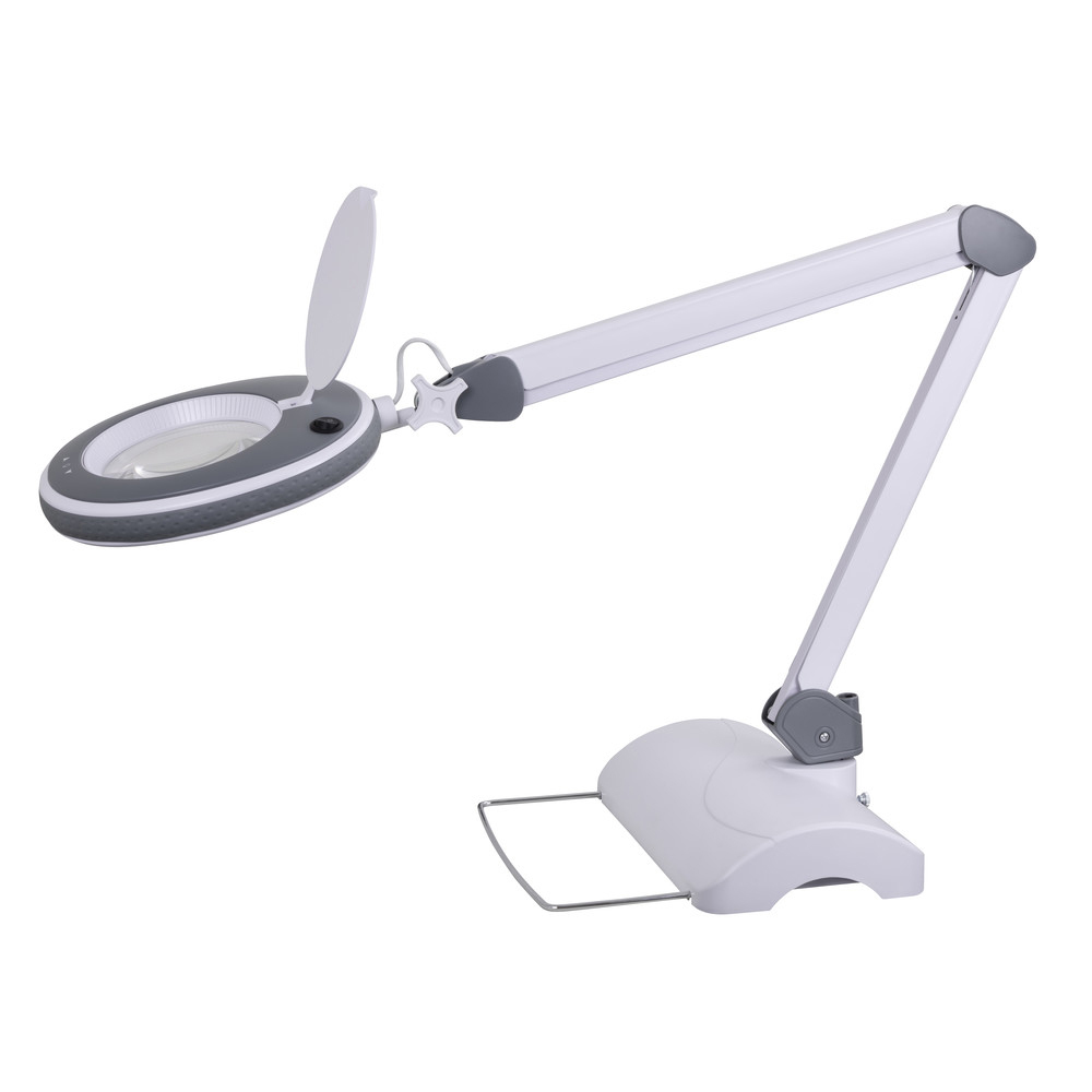 LED Lupenleuchte 821X, inkl. Tischstativ, 3 Dioptrien, grau