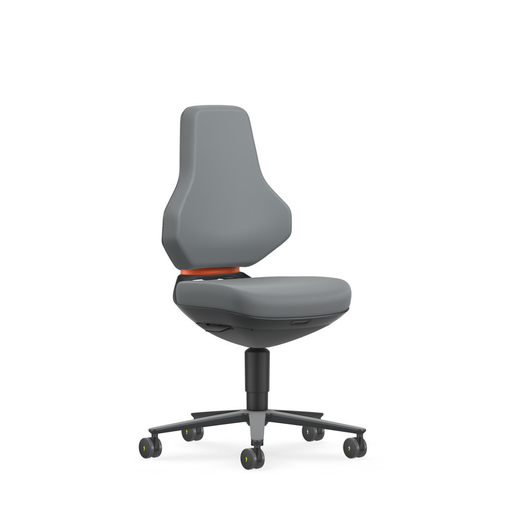 Bimos Drehstuhl Texon, mit Rollen, ESD, Skintec grau, Bild 4