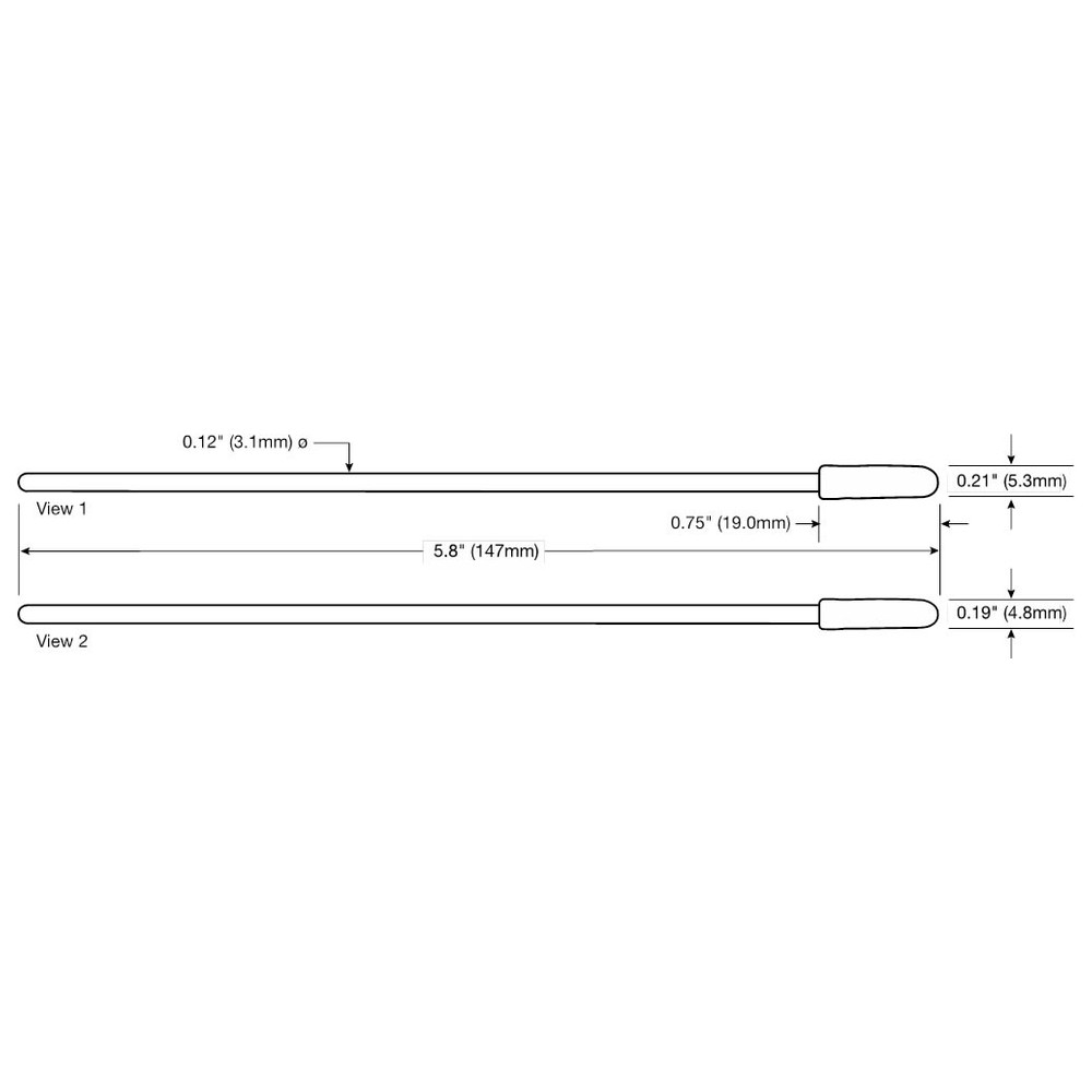Chemtronics Polyester-Tupfer, ESD, 5,3 x 19,0 x 147 mm