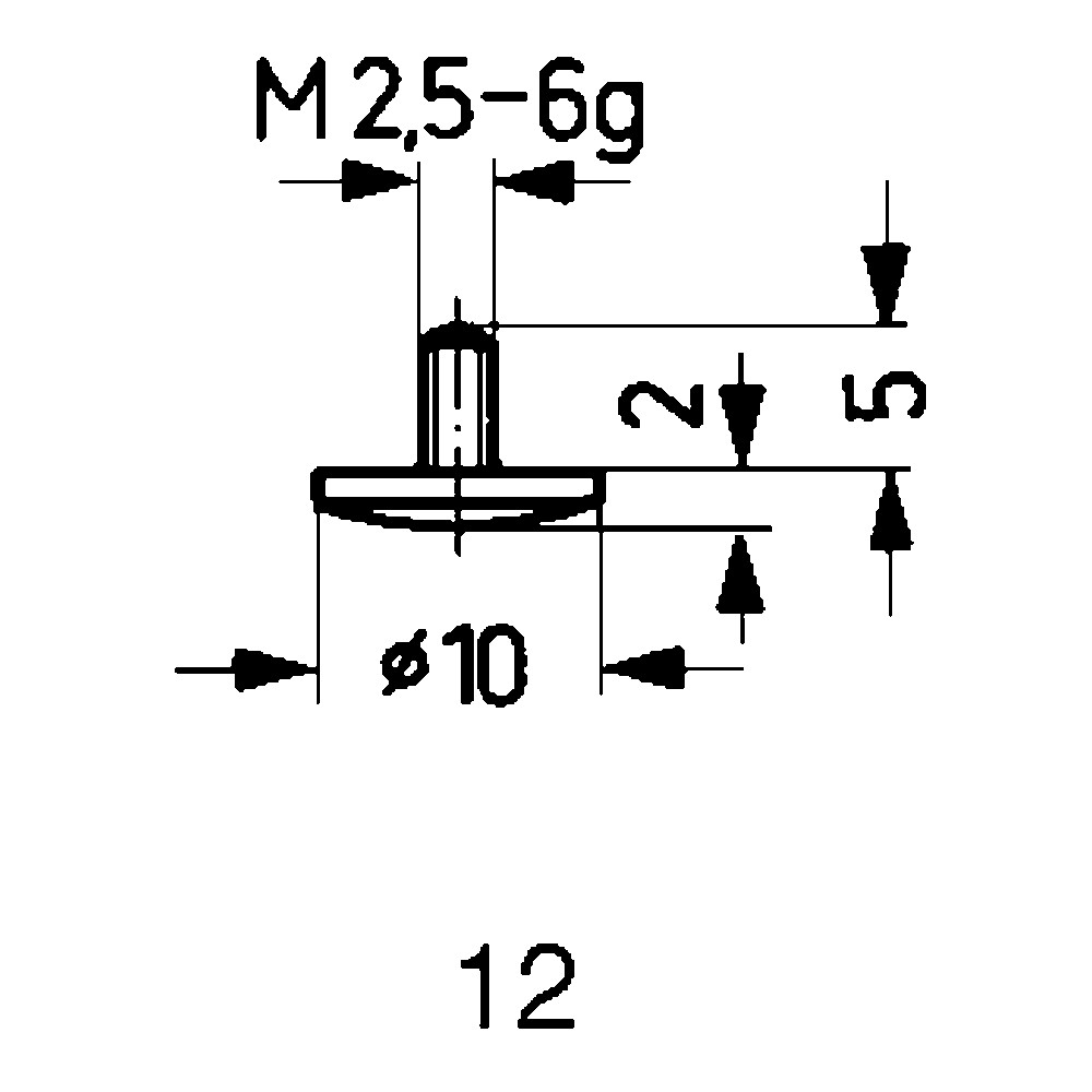 Messeinsatz HM Abbildung 12/10,0 mm