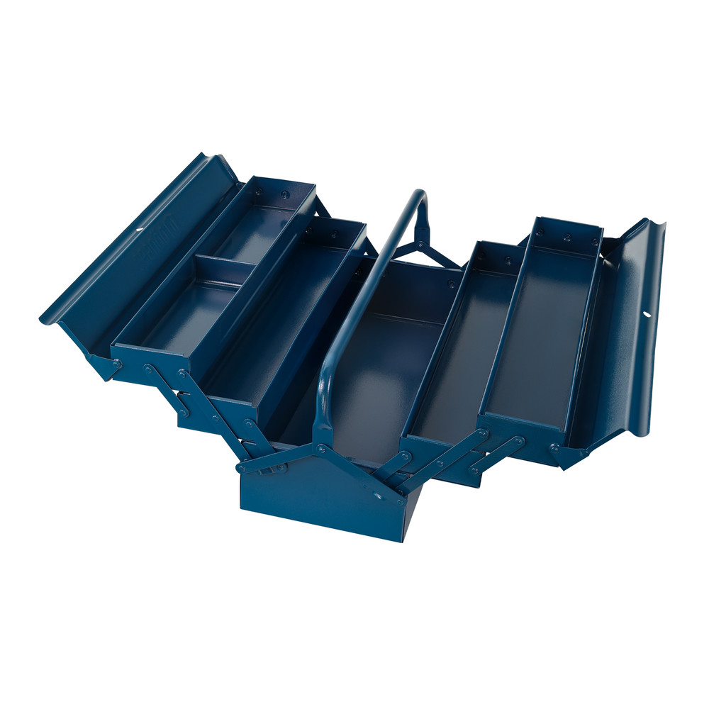 Werkzeugkoffer aus Stahlblech, 530 x 200 x 200 mm, 530x200x200, blau
