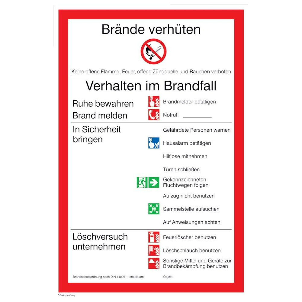 Brandschutzordnung Universal