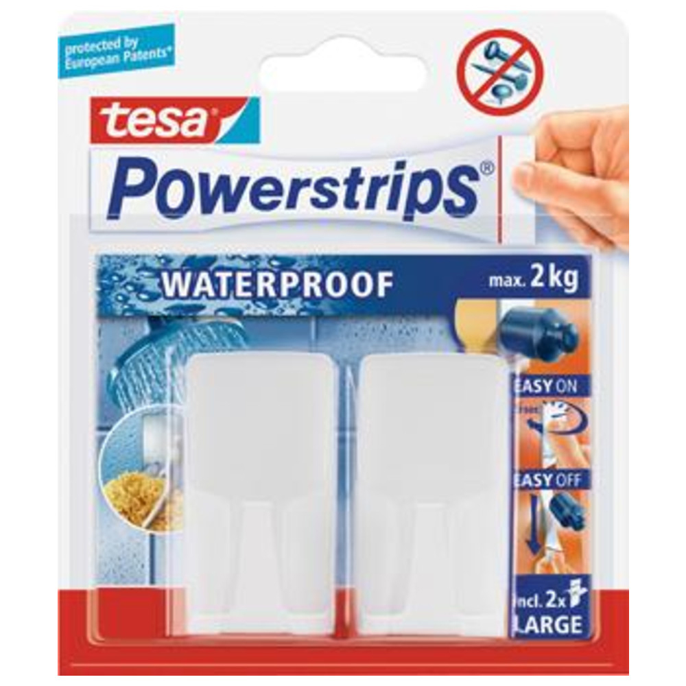 Haken Wave, weiß Inh.2St.Powerstrips Waterproof