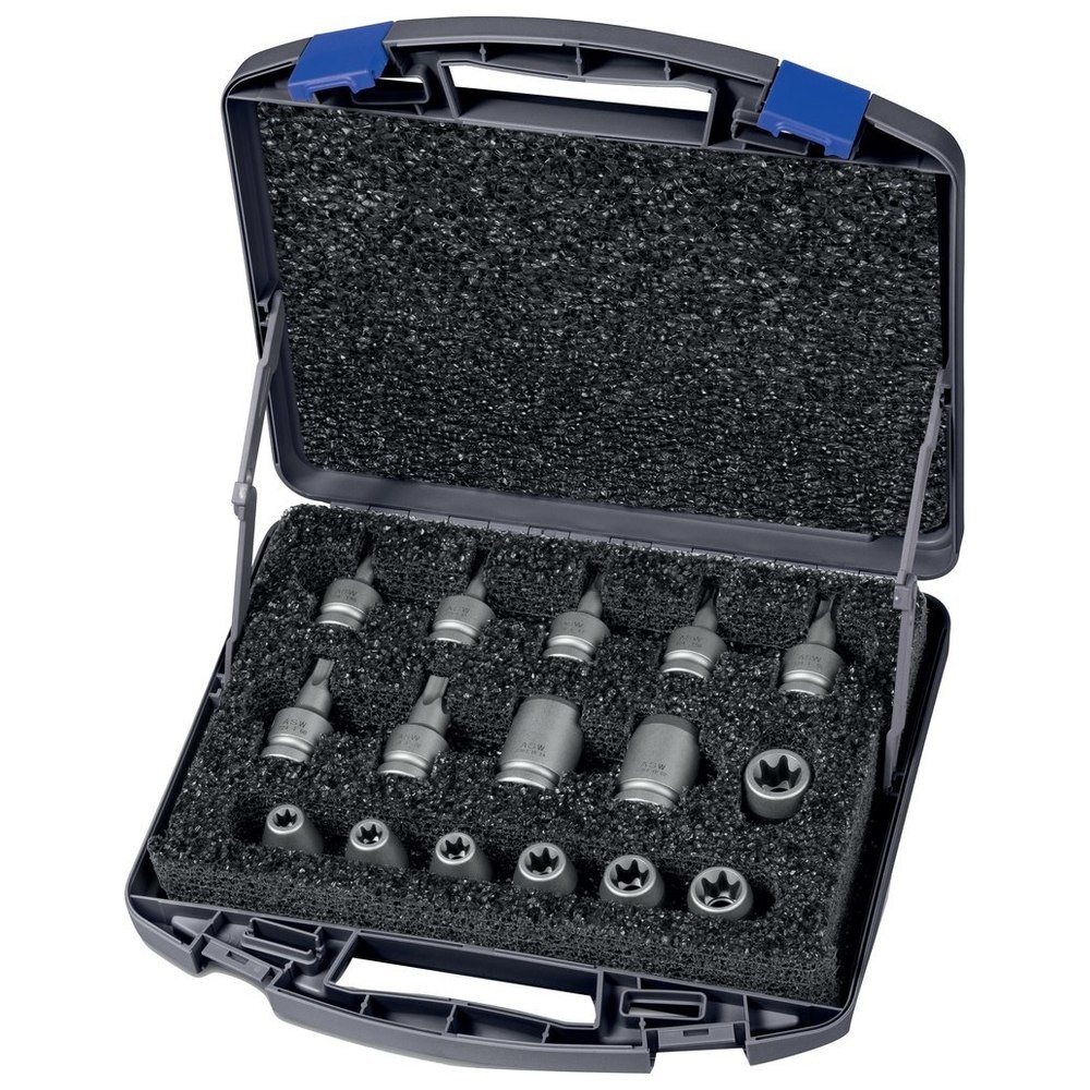 Kraft- Steckschlüssel-Satz Torx 1/2" 16-teilig ASW