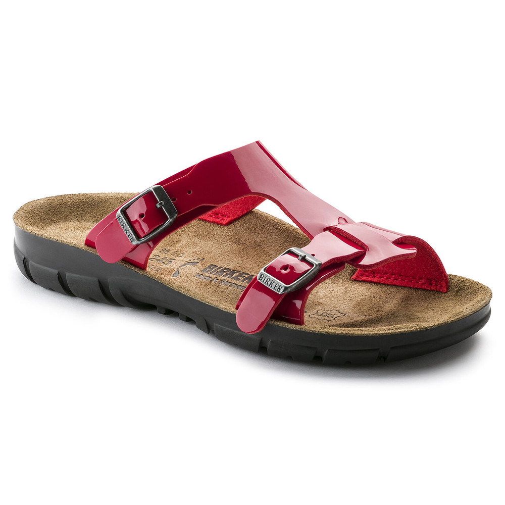 Damen-Pantolette Sofia, BirkoFlor, schmal, Tango Rot, Größe 37