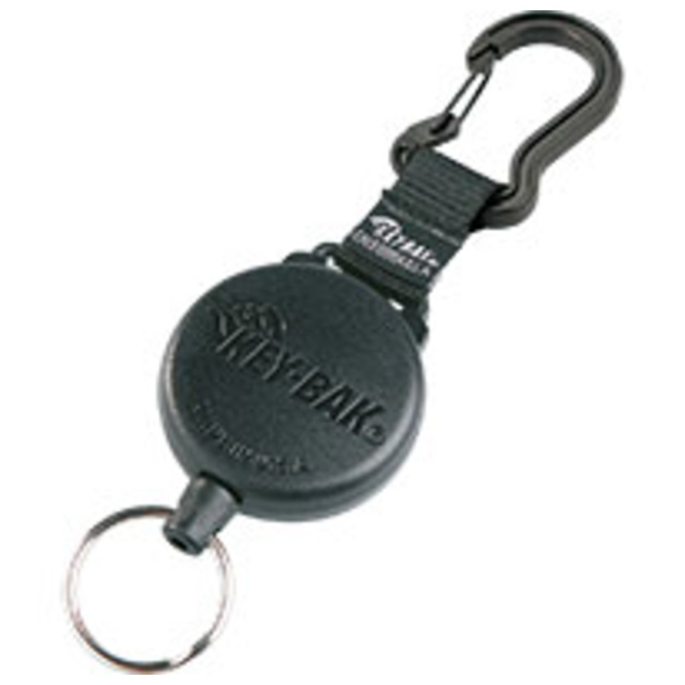 Schlüsselroller mit Karabiner, schwarz