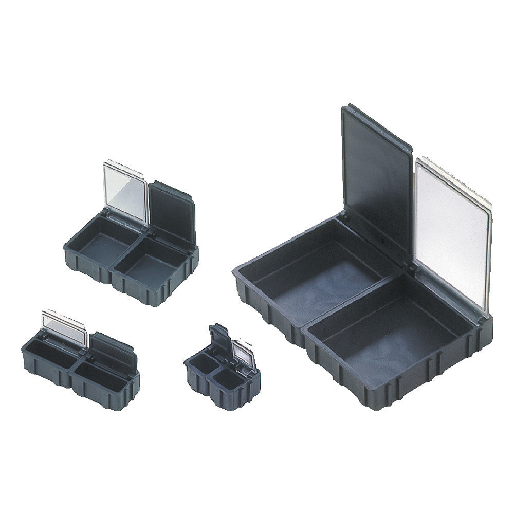 SMD-Klappbox, ESD, 16 x 12 x 15 mm, klein, schwarz