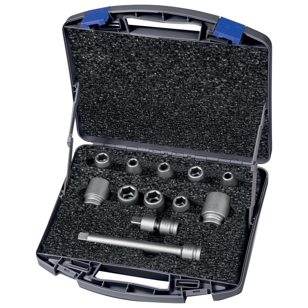 Kraft- Steckschlüssel-Satz 1/2" 12-teilig ASW