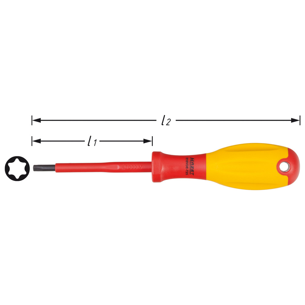 Elektriker-Schraubendreher 810VDE-T20 - Innen TORX Profil - Schlüsselweite: T