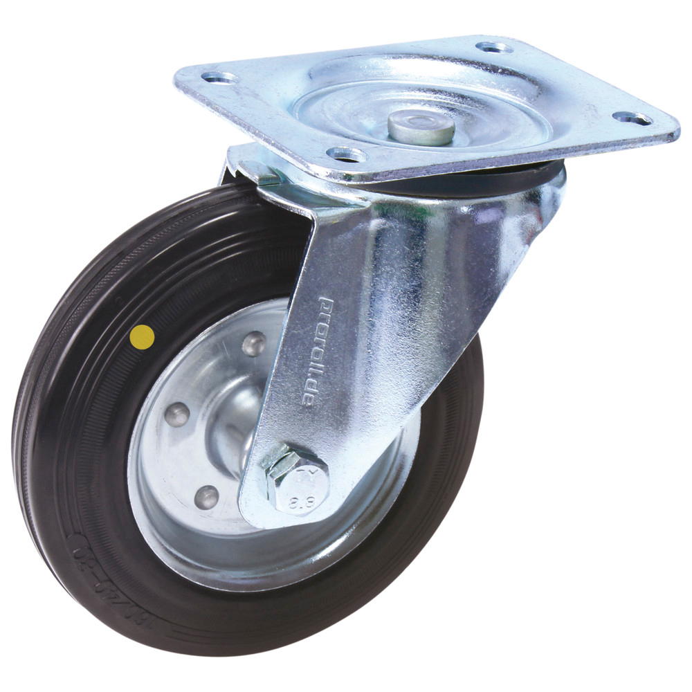 Transportlenkrolle mit Anschraubplatte, ESD, 100 mm, ohne Feststeller