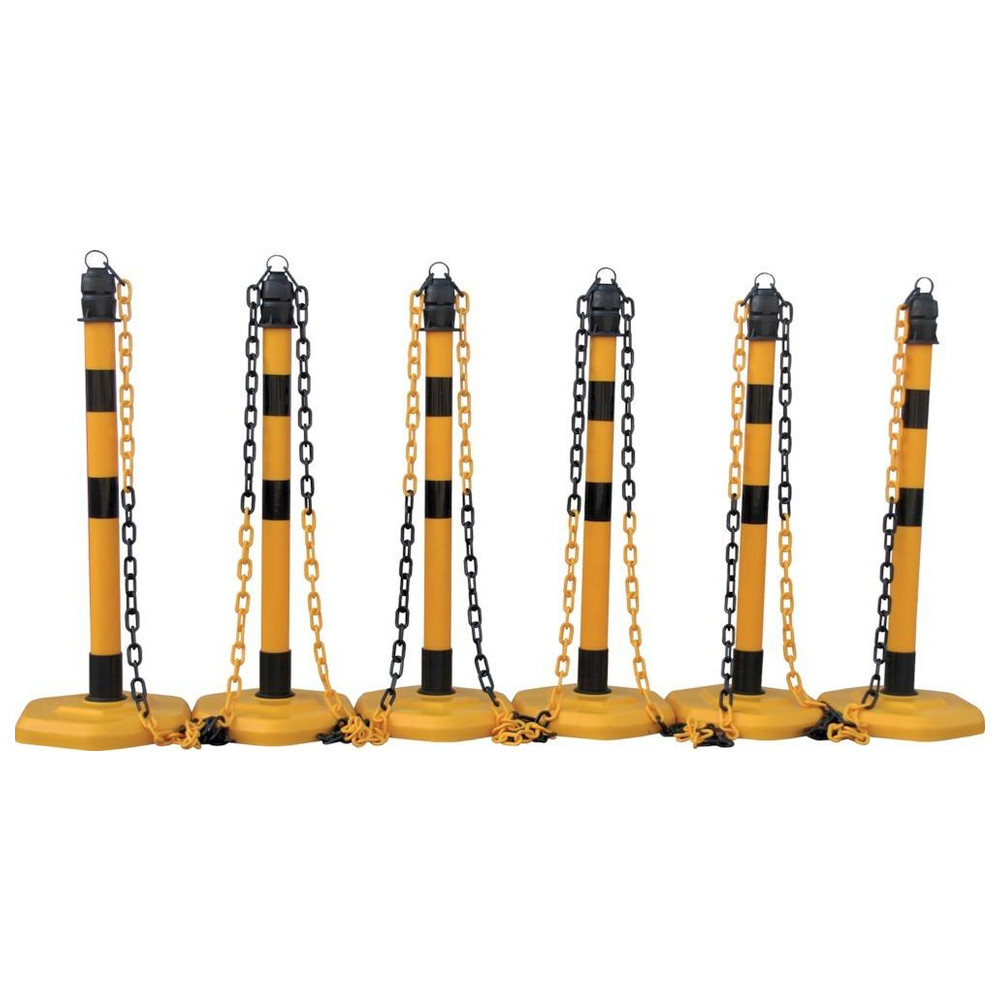 Kettenpfosten - Set, g/s 6 Pfosten + 5 x 3 m Kette