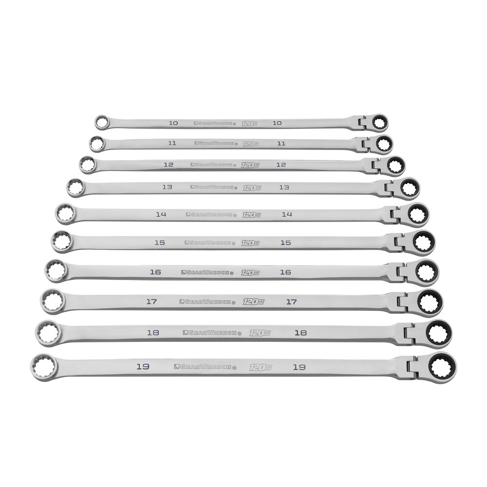 120 XP Spline drive Gelenkratschen-Ringschlüssel Satz, 10-tlg.