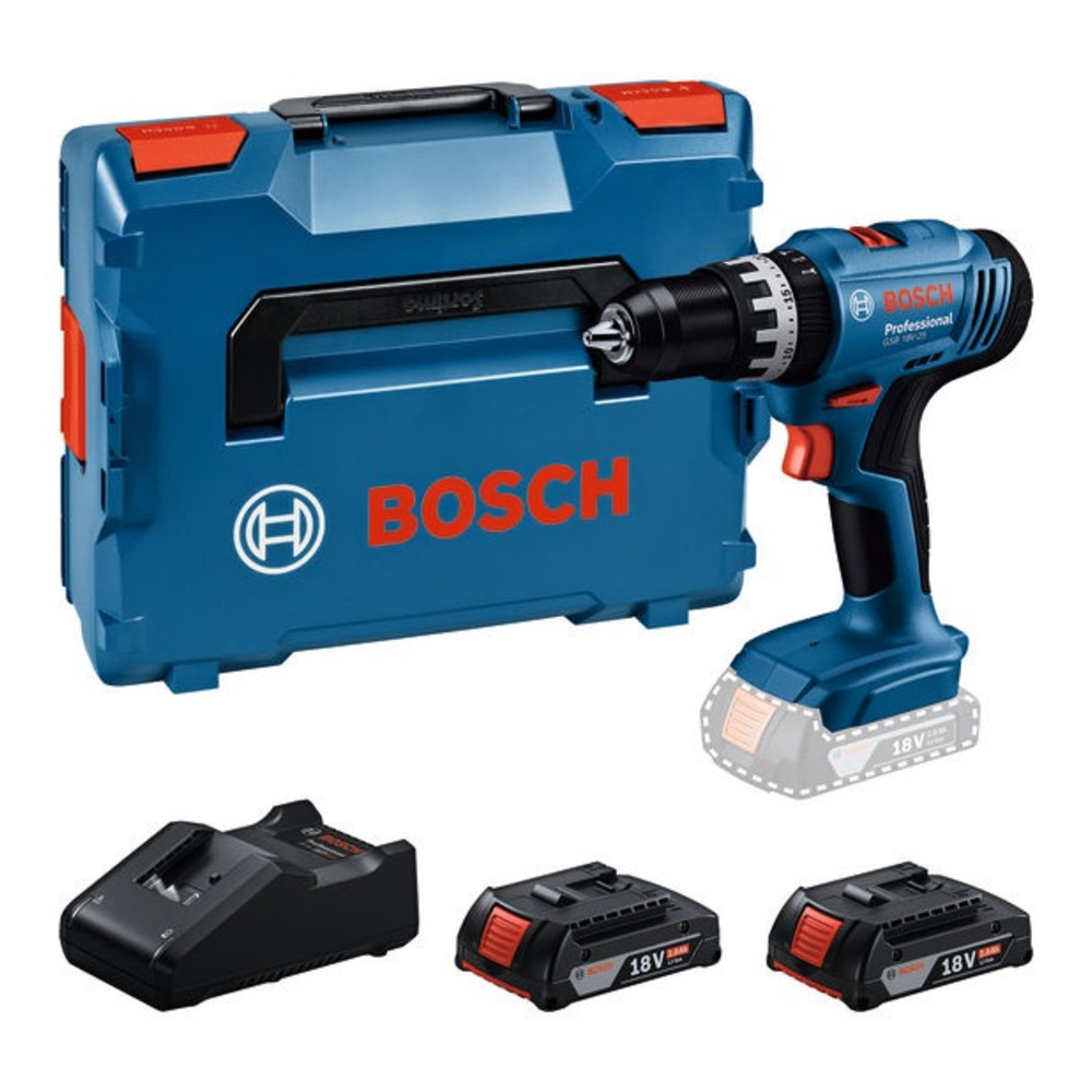 Akku-Bohrschrauber GSB 18V-25, mit 2 x 2.0 Ah Li-Ion Akku, L-Boxx