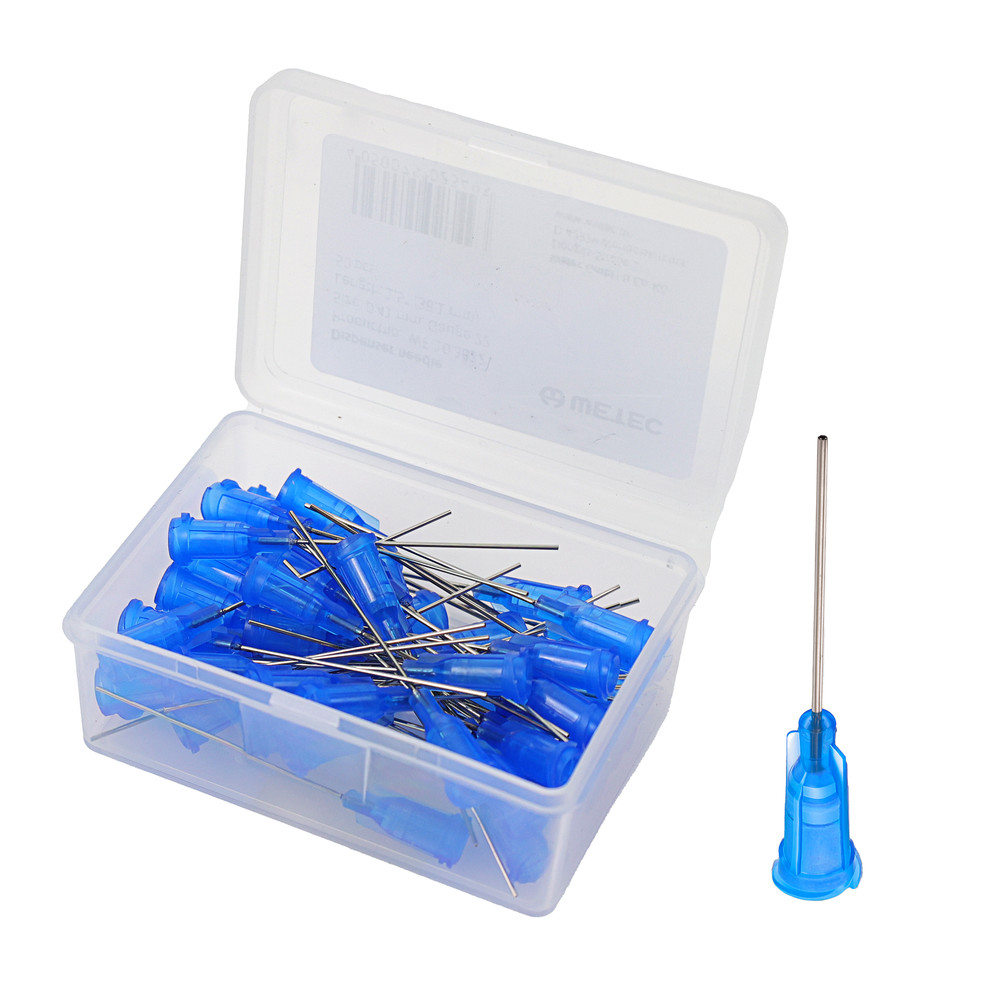 WETEC Dosiernadel, gerade, 1,5", 0,41 mm / Gauge 22, blau