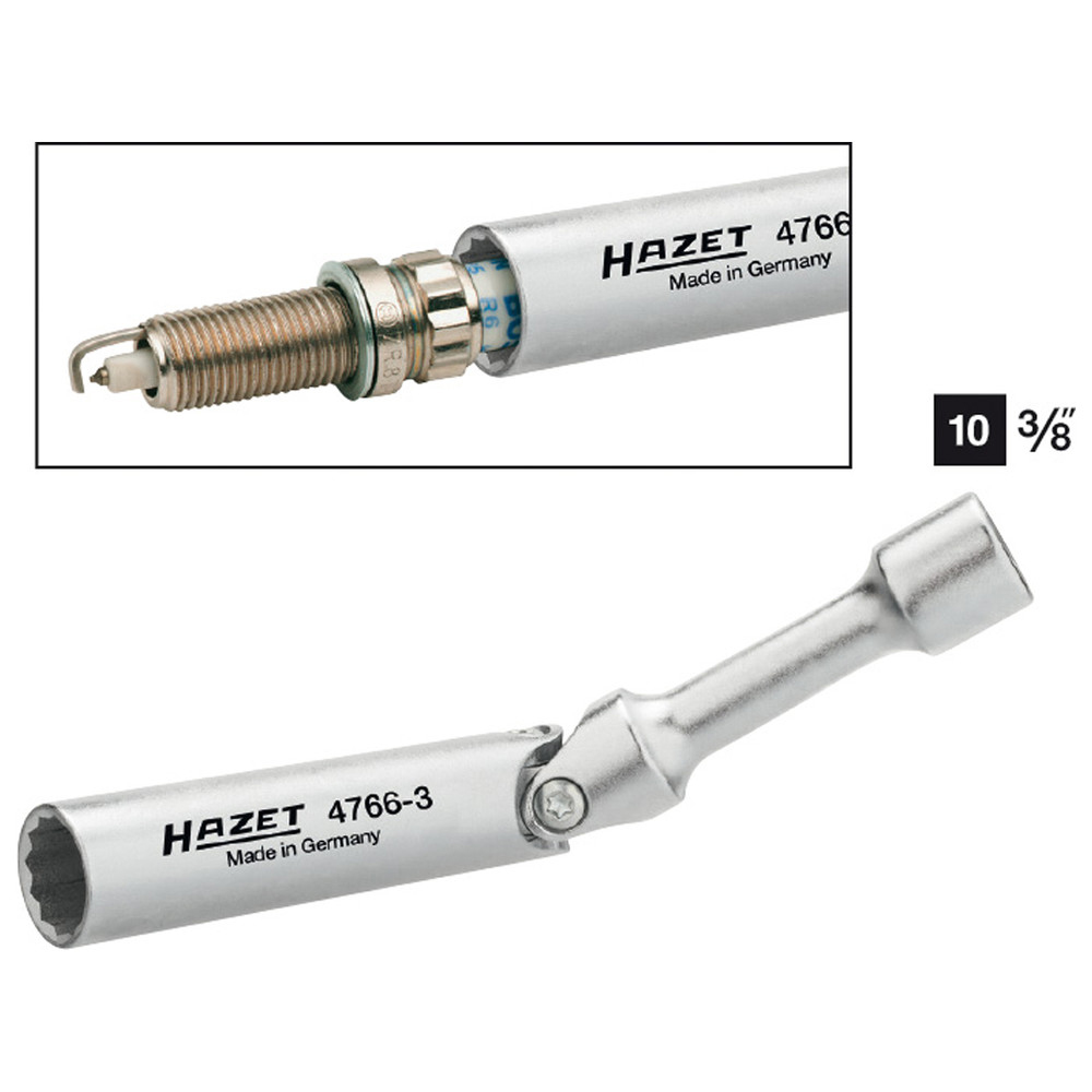 Zündkerzen-Schlüssel 4766-3 - Vierkant hohl 10 mm (3/8 Zoll) - Außen-Doppel-Sec