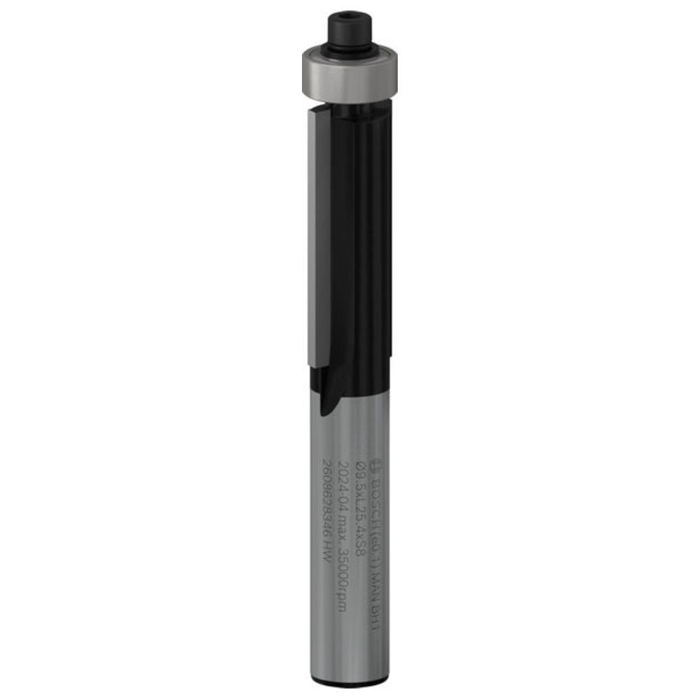 PRO Bündigfräser mit unterem Kugellager, D 9,5 mm, L 25,4 mm, S 8 mm