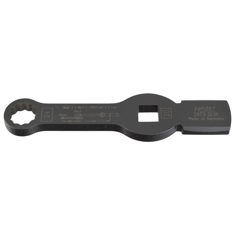 Schlag-Ringschlüssel (Doppel-6kt.) mit 2 Schlagflächen 2872SZ-24 - Vierkant hoh
