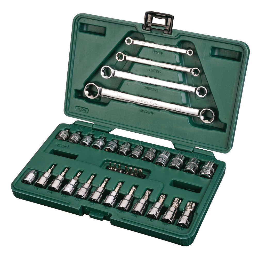 Steckschlüssel Garnitur 1/4"+ 3/8" 35-tlg. TORX