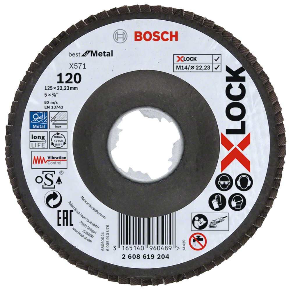 X-Lock Fächerschleifscheibe Best for Metal, Ø 125 mm, K 120