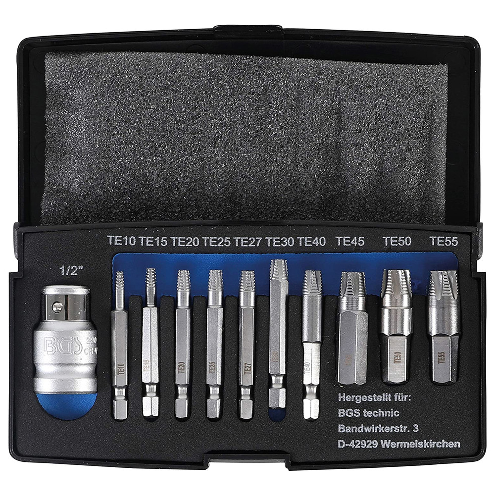Schraubenausdreher-Satz, T-Profil (Torx), 11-teilig, T10-T55