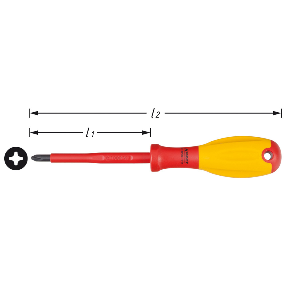 Elektriker-Schraubendreher 810VDE-PH3 - Kreuzschlitz Profil PH - Schlüsselweite