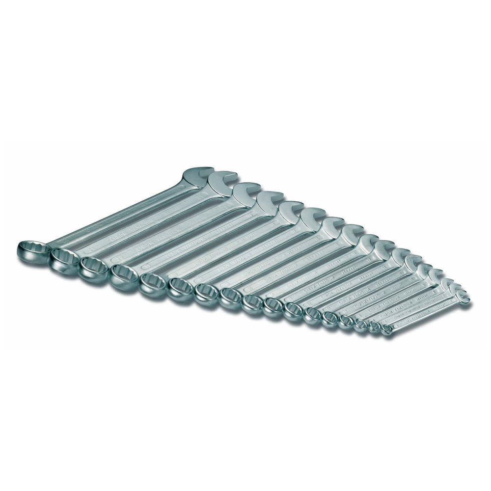 Maulringschlüssel-Satz 17-teilig DIN 3113A/ISO 3318, SW6-SW22, 1 mm-Stufung