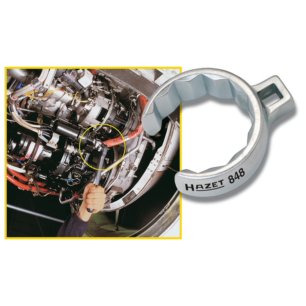 Ringschlüssel, Doppel-6kt, offen 848Z-18 - Vierkant hohl 10 mm (3/8 Zoll) - Auß
