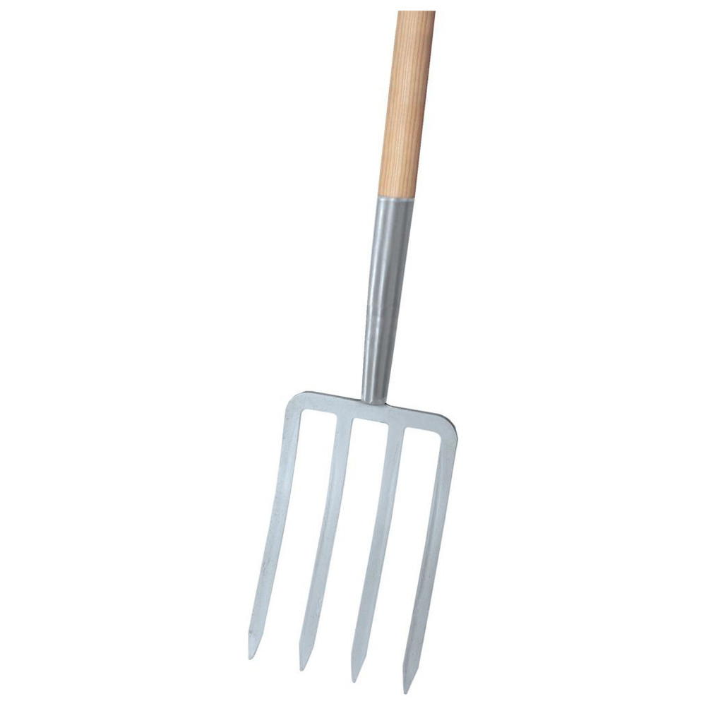 Spatengabel silber 4 Zinken, T-Stiel Import
