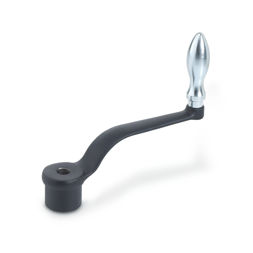 Handkurbel DIN 468, mit Vierkant, Form D, drehbarer Griff, Länge 200 mm