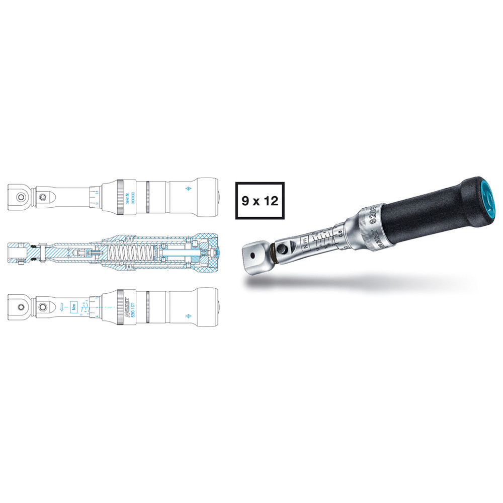 Drehmoment-Schlüssel 6280-1CT - Toleranz: 2% - Einsteck-Vierkant 9 x 12 mm - Ge