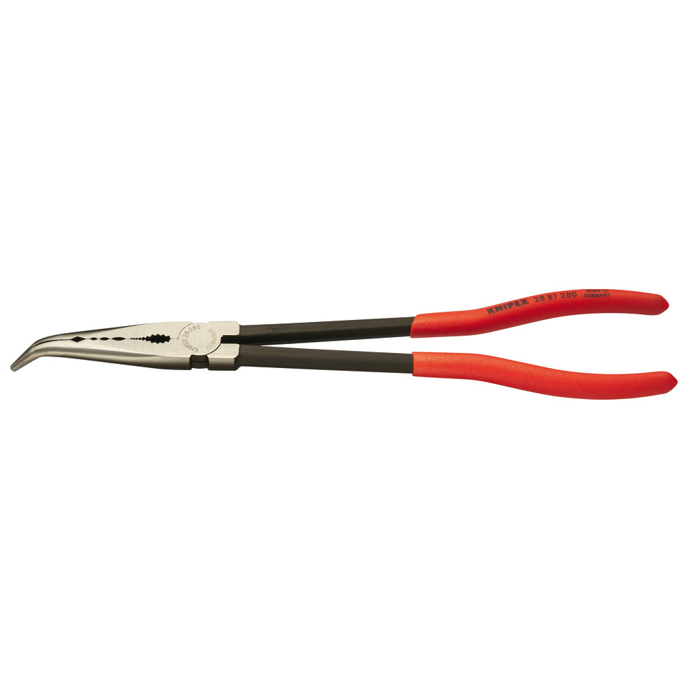 Montierzange gebogen 280 mm poliert Kunststoff
